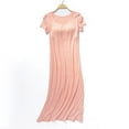 thumbnail image 1 of Fznquz Womens Nightgown Short Sleeve Crew Neck Plain House Dress Pink Soft Loose Womens Nighty with Built in Bra, 1 of 6