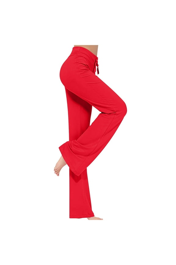 Womens Pants Under $5 Casual Red Plus Size Athletic Pull on Solid Pants for Women,XL