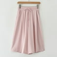 thumbnail image 1 of Fznquz Womens Pants Trendy Cropped Elastic Waist Casual Pants Drawstring Wide Leg Flowy Pink Trousers XL, 1 of 4