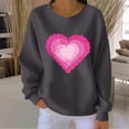 thumbnail image 1 of Fznquz Womens Plus Size Tops Gray Valentine Day Pullover Long Sleeve Shirts Winter Crewneck Casual Women Clothing,M, 1 of 4