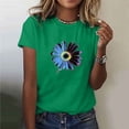 thumbnail image 1 of Fznquz Womens Short Sleeve Tops Casual Summer Shirts Green Graphic Print Crew Neck 2025 Women's Blouse, 1 of 5