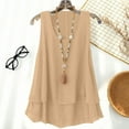 thumbnail image 1 of Fznquz Womens Sleeveless Tops Scoop Neck Summer Tank Tops Plain 2026 Linen Yellow Tank Shirts, 1 of 9