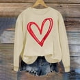 thumbnail image 1 of Fznquz Womens Sweatshirt Long Sleeve Crewneck Pullover Sweatshirt Valentines Love Heart Print Trendy Yellow Women Sweatshirt, 1 of 4