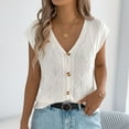 thumbnail image 1 of Fznquz Womens Tank Tops Button Down Trendy 2026 Blouse Button Up V Neck Beige Sleeveless Shirts, 1 of 8