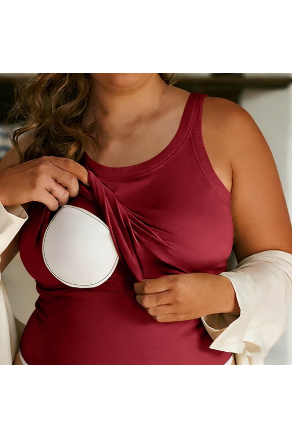 Womens Tank Tops Plus Size 2026 Sleeveless Tanks Summer Built In Bra Red Ribbed Tank Top