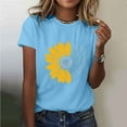 thumbnail image 1 of Fznquz Womens Tops Short Sleeve 2025 Crew Neck Shirts Casual Blue Summer Graphic Print Women's Blouse, 1 of 5