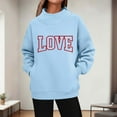 thumbnail image 1 of Fznquz Womens Valentines Sweatshirt Cute Pullover Oversized Blue Heart Graphic Casual Womens Tops L, 1 of 5
