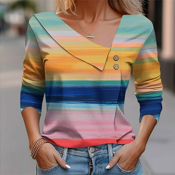 Fznquz Yellow Womens Tops Casual Formal Dressy Tees Long Sleeve Work Graphic Shirts for Women