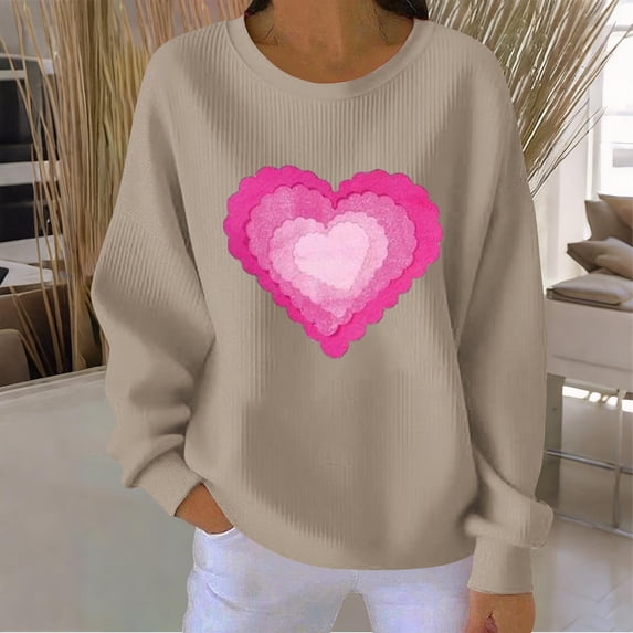 Fznquz Yellow Work Blouses for Women Valentine Day Pullover Long Sleeve Shirt Winter Casual Crewneck Trendy Fashion Women,XL