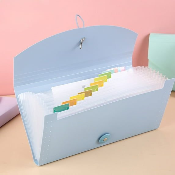 Fzsteel 13-Pocket A6 Mini Accordion File Folder in Candy Colors for Office Supplies Document Storage Bill Receipt Organizer Transparent Portable