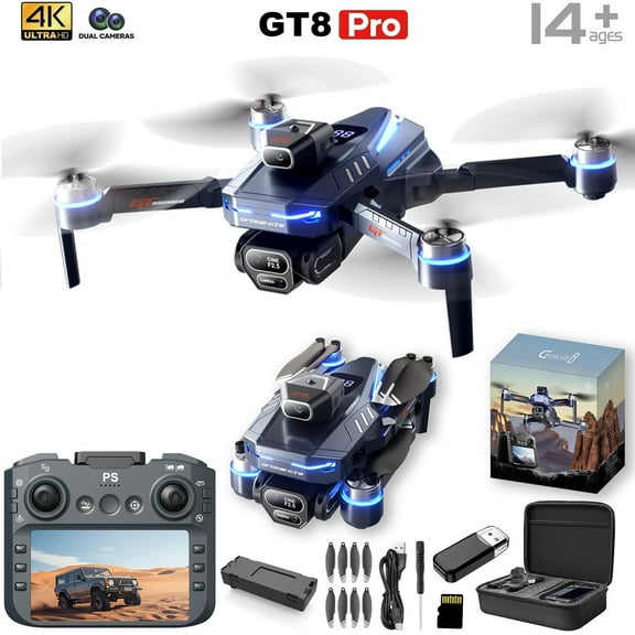 Fzsteel 4.5 Inch HD Screen Drone With 4K Camera & Brushless Motor, Altitude Hold Quadcopter With Obstacle Avoidance And Wide-Angle Lens For Adults
