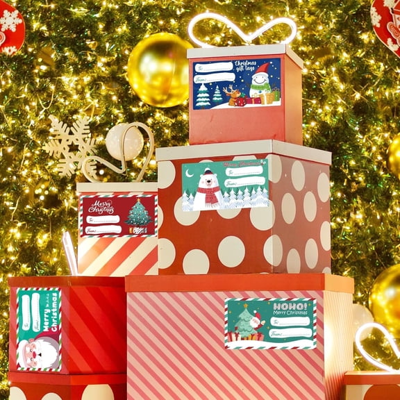 Fzsteel 500 Christmas Stickers Roll with Festive Designs for Holiday Decorations Gift Wrapping Cards and Crafts Premium Adhesive Labels