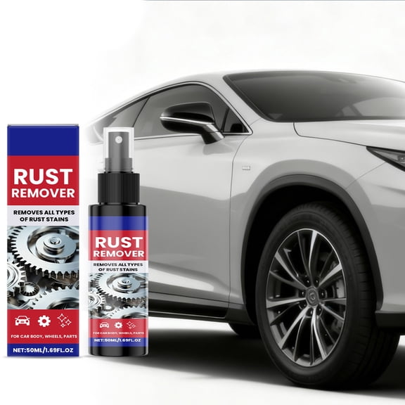 Fzsteel 50ml Car Rust Remover Spray - Powerful Rust Detector & Protective Solution for Automotive, Machinery, Stainless Screws, Chains Without Grinding