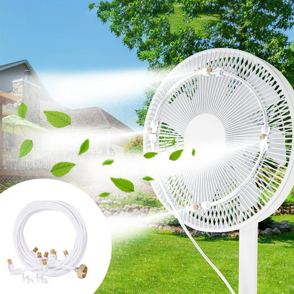 Fzsteel 6m Low Pressure Spray Hose For Watering Flowers, Humidification & Cooling, Durable Plastic Mist Hose with 236.22inch Length for Outdoor/Home Decoration (White)