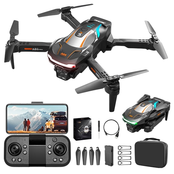 Fzsteel A88 FPV Drone With 1080P Adjustable Camera and 5G WiFi Real-Time Transmission for Aerial Photography, Foldable Design with Carrying Case