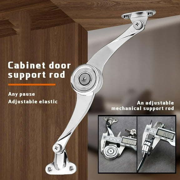 Fzsteel Adjustable Alloy Cabinet Hinge with Self-Locking Support Rod - 75°-110° Angle Stop & Tool-Free Adjustment for Wardrobe/Toy Box (20.7x15x4cm) Heavy Duty Upward Flip Door Hinge System