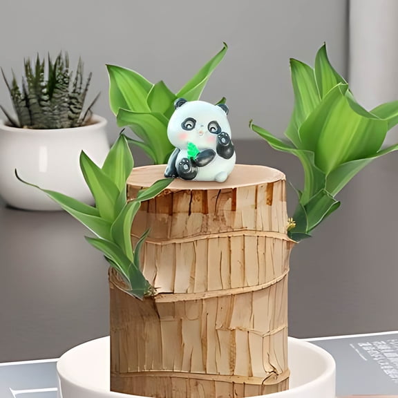 Fzsteel Adorable Panda Resin Figurine - for Car Dashboard and Desktop Decor, Durable and Easy to Clean, Perfect Gift for Home and Office, 2.4x2.2x2.0 Inches