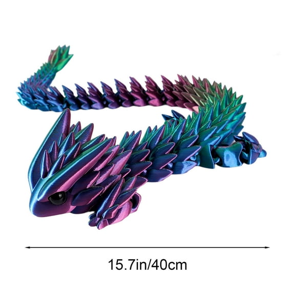 Fzsteel Advanced 3D Printed Dragon Ornament with Movable Joints and Simulation Eyes - Fantasy Home Decor, Unique Gift Idea, 16 Inches