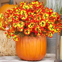 Fzsteel Artificial Fall Flowers Durable Plastic Realistic Design Thanksgiving Home Decor 35cm Vase Arrangement