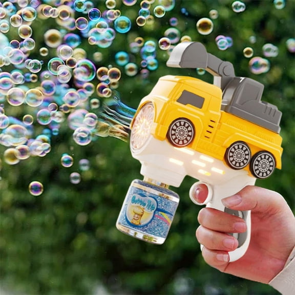 Fzsteel Automatic 12-Hole Bubble Blower Machine with Light and Sound Effects – Outdoor Party Fun, One-Button Foam Spraying, 9.45x9.45x1.18 Inches