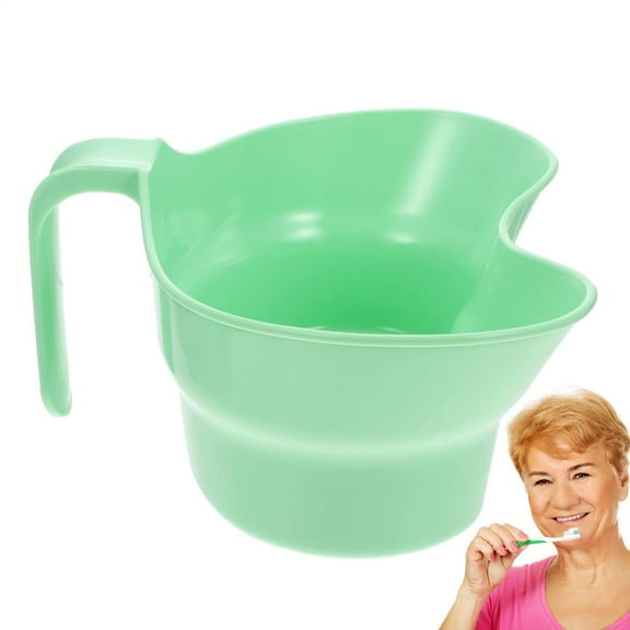 Fzsteel Bedside Oral Care Cup With Ergonomic Handle & Spill-Resistant Design For Elderly & Patients, Portable Teeth Cleaning Cup For Hospital Home Use