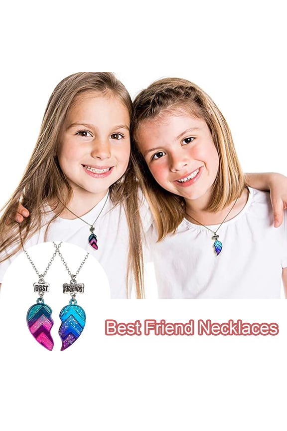 Best Friend Necklaces Set of 2 Half Heart BFF Jewelry Gifts for Women Creative Stylish Alloy Material for Travel Birthday Anniversary