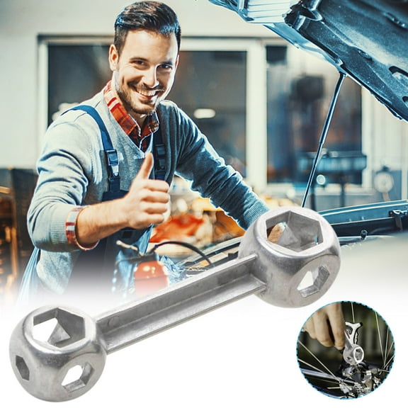 Fzsteel Bicycle Repair Tool Stainless Steel 10-in-1 Dog Shape Hex Wrench (6-15mm) Compact Multi-Function for Mountain Bike Maintenance