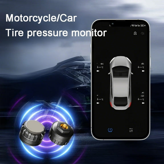Fzsteel Bluetooth Tire Pressure Monitor Cap - Alloy Construction with Smart Chip for Motorcycle/Car/SUV, Wireless Real-Time Alerts & Mobile App Compatibility