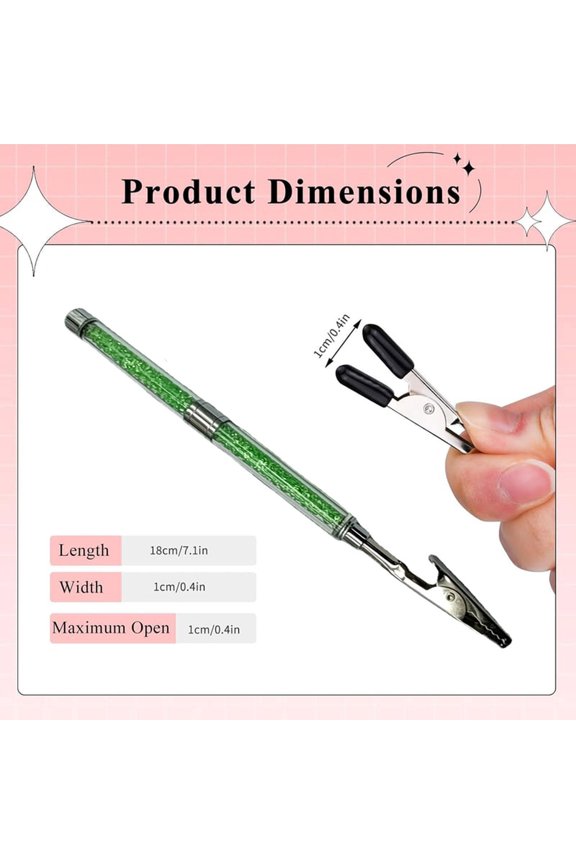 Bracelet Wearing Aid with Semi Metal Clip & Curved Hook, 7.08 Inch 17g Lightweight Jewelry Assistant Tool for Secure Fastening (Crystal Inlay Design)
