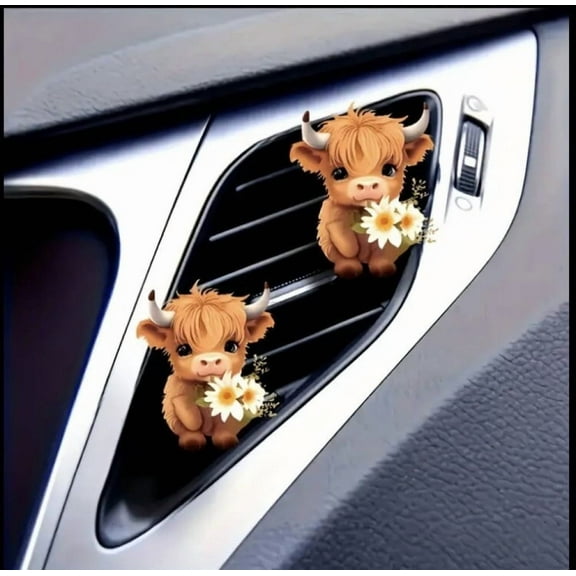 Fzsteel Car Air Freshener Cute Acrylic Vent Clip With Floral Design Compact 6cm Tall Car Decor Interior Accessories Gift For Women Girls