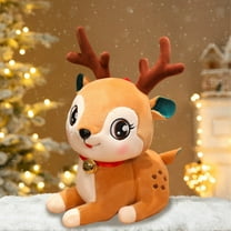 Fzsteel Christmas Deer Plush Toy Cute Soft Pillow Stress Reliever 20cm 0.33lb Holiday Decor Gift for Kids Adults