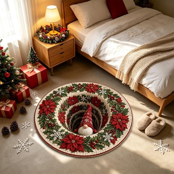 Wool Entry Rug Fzsteel Christmas Faux Wool Floor Mat 60cm 23.62 Inches Soft Printed ...