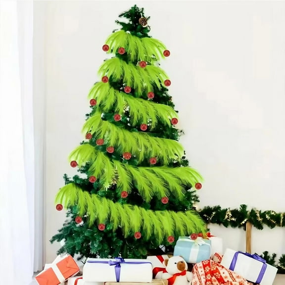 Fzsteel Christmas Garland with Realistic Texture, 180cm Flexible Artificial Greenery for Indoor Outdoor Holiday Decor