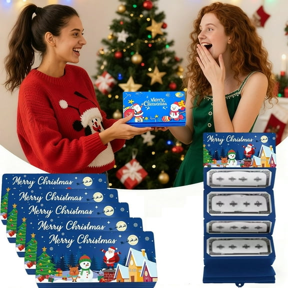 Fzsteel Christmas Money Box With 10 Card Slots, Santa Claus Design, Durable Paper Material For Holiday Party Favors 5pc/10pc