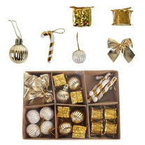 Fzsteel Christmas Ornament Set 24-Piece Durable Shatterproof Plastic Hanging Baubles For Holiday Home Party Decor