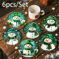 Fzsteel Christmas Themed Coaster Set of 6 for Home Decor Absorbent Non-Slip Heat Resistant Coasters