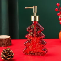 Fzsteel Christmas Tree Design Glass Soap Dispenser for Bathroom Decor with Festive Charm