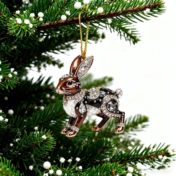 Fzsteel Clearance 2D Animal Christmas Hanging Ornament 8cm Flat Acrylic Pendant Cute Cartoon Tree Decoration for Xmas Holiday Party Home Decor