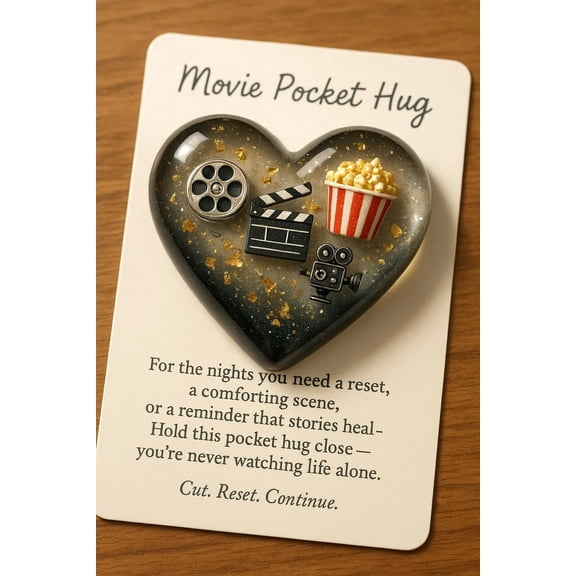 Fzsteel Custom Heart Shaped Resin Pocket Token with Embedded Mini Symbols for Daily Inspiration and as a Meaningful Keepsake Gift for Various Hobbies
