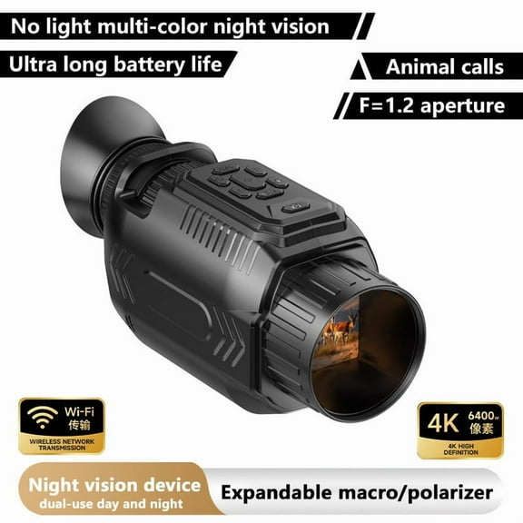 Fzsteel Digital Night Vision Monocular With 4K 64MP Photo 28X Digital Zoom Infrared Night Vision Goggles Rechargeable For Outdoor Observation