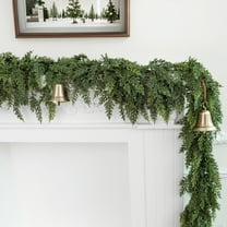 Fzsteel Durable Plastic Christmas Wreath For Outdoor Garden Fence Decoration - Realistic Evergreen Design, Weather-Resistant Holiday Decor (70.87in, 2.08lb)