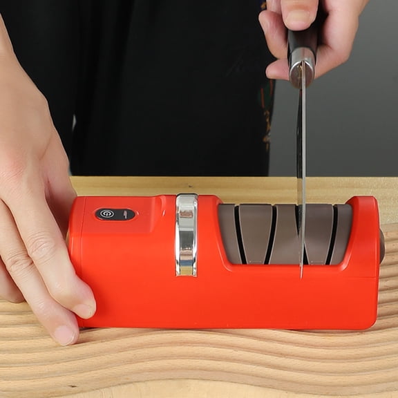 Fzsteel Electric Knife Sharpener Rechargeable 3 Adjustable Levels Diamond-Abrasive Automatic Multi-Function For Kitchen Chef Boning Slicer Knives With 30 Knives Capacity