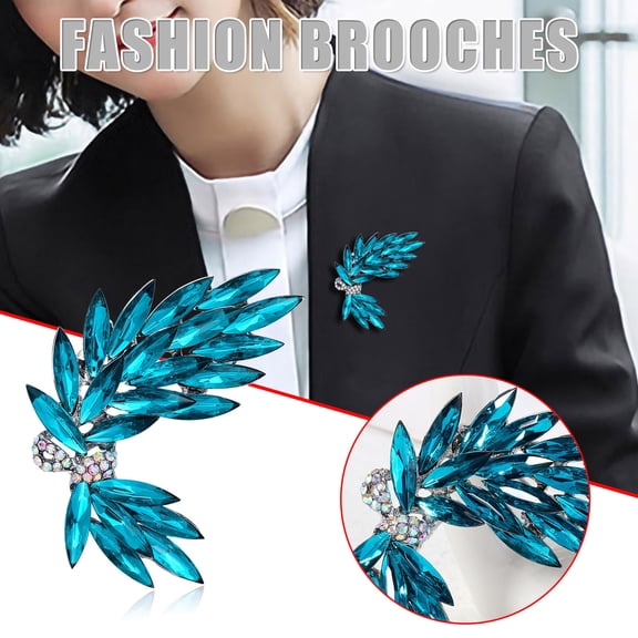 Fzsteel Elegant Crystal Flower Brooch Pin in Zinc Alloy for Versatile Outfits, Party Events, and Special Gifts - Sturdy and Clothes-Friendly Design
