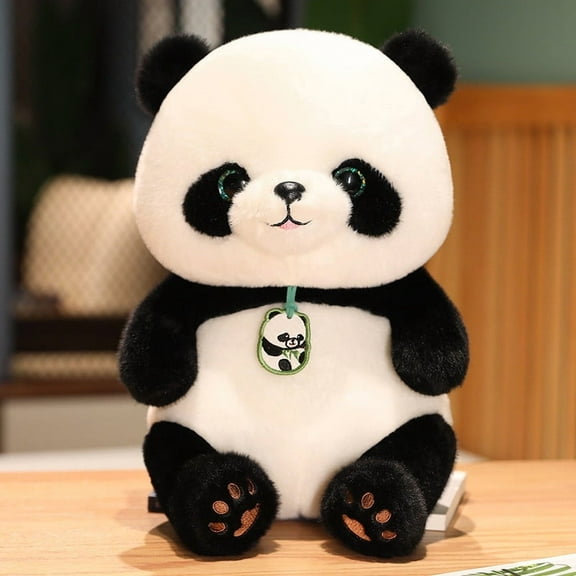 Fzsteel Emotional Support Panda Plush Toy 24cm Ultras-Soft Fur Natural Motion Comfort For Stress Relief Anxiety Healing