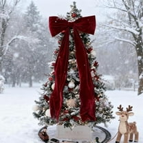 Fzsteel Extra Large Festive Bow Topper Ribbon For Christmas Wreaths Mantels Holiday Decor