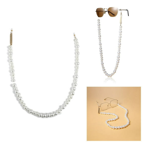 Fzsteel Fashionable Imitation Pearl Glasses Chain for Men and Women, Non-Slip and Comfortable Design, Perfect for Sunglasses and Eyeglasses, Ideal Gift for Special Occasions