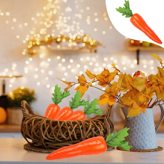 Fzsteel Festive Lifelike Artificial Carrot Decoration – For Thanksgiving Fall Harvest Home Decor, Realistic Photo Prop and Table Centerpiece, 8 Inches Long
