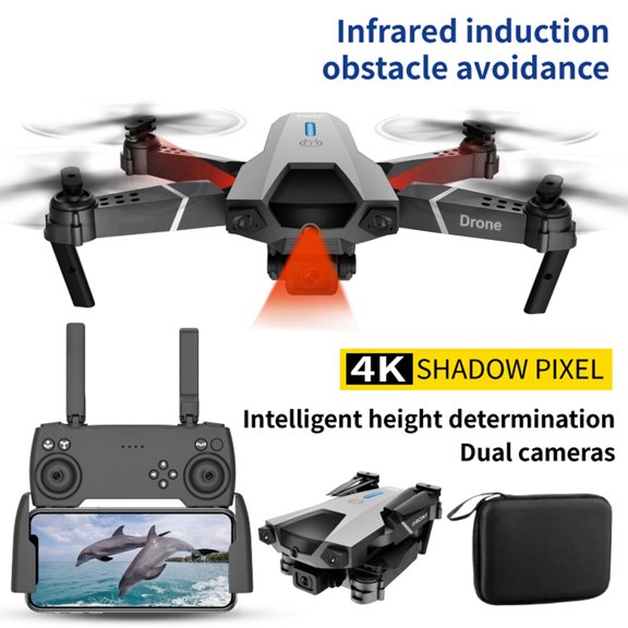 Fzsteel Foldable Drone with 4K HD FPV Camera, WiFi Real-Time Transmission, Altitude Hold & Headless Mode, 15 Mins Flight Time, Adjustable Lens for Aerial Photography