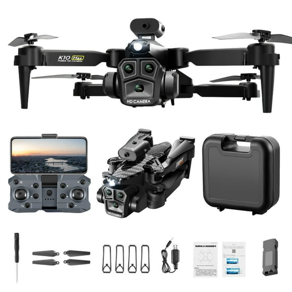 Fzsteel Foldable Drone With Dual 4K HD FPV Camera, WiFi Remote Control, Obstacle Avoidance, Altitude Hold & 15-Min Flight for Aerial Photography