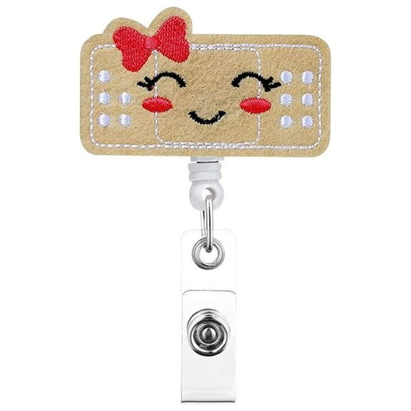 Fzsteel Funny Nurse ID Badge Clip With Embroidery Design Retractable Badge Reel With "I Just Work Here" Quote For Medical Professionals Teachers And Office Workers